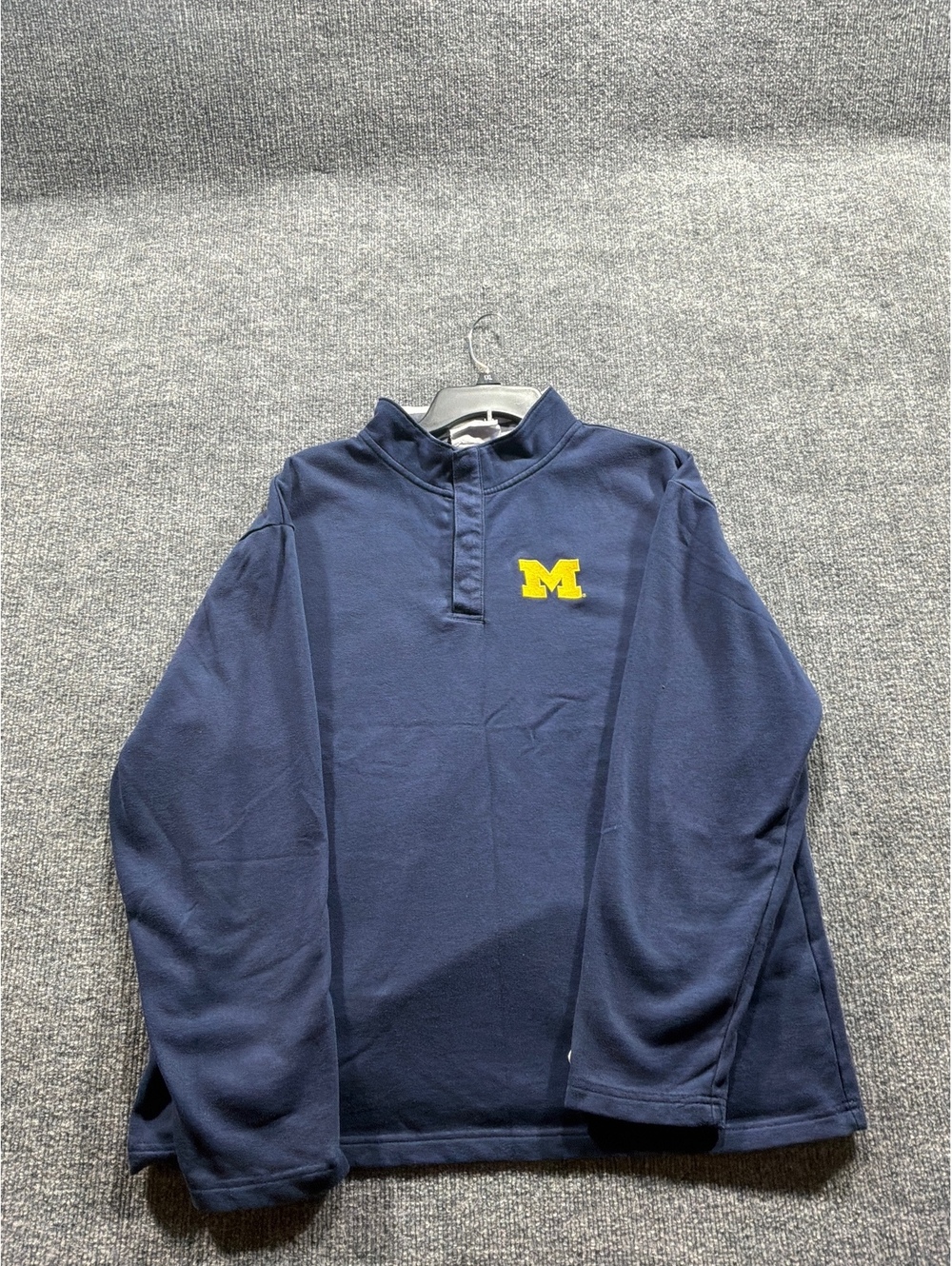 Champion Authentic Athleticwear Michigan Wolverines Navy 1/4 Zip Sweatshirt Size